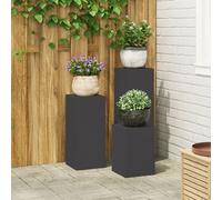 Supports de plantes d'extérieur vidaXL Pilier 3 pcs Acier Noir