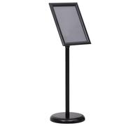 vidaXL Support d'affiche A4 sur pied Hauteur réglable Noir Alliage d'aluminium