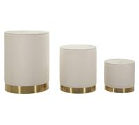 Supports de présentation en similicuir et métal doré, lot de 3
