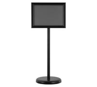 Supports de sol - Porte-affiches A4 - Lot de 8 - Hauteur réglable de 80 à 130 cm - Métal avec base lourde - Pour intérieur et extérieur - Noir