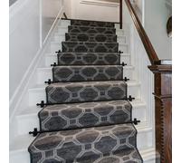 Supports de tapis décoratifs pour tringles d'escalier avec support, 9 options de taille (24"-40") noir pour maisons, villa, hôtel, pub, galerie, bibliothèque, escaliers, tapis(38inch/97cm)