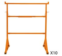 Chevalets de chantier robustes (lot de 4) – Chevalets de sciage de chantier – Table de travail portable – Établi – Réglable en hauteur (105,5-185,5 cm) – Pieds antidérapants – Bras de soutien – Capaci