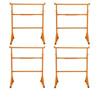 Chevalets de chantier robustes (lot de 4) – Chevalets de sciage de chantier – Table de travail portable – Établi – Réglable en hauteur (105,5-185,5 cm) – Pieds antidérapants – Bras de soutien – Capaci