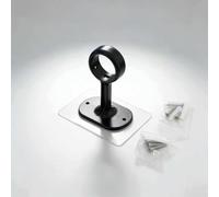 Supports de tringle à rideaux pour surfaces lisses à décoller et design avec verrou à vis renforcé pour un soutien de tringle stable à l'intérieur (noir, 1 pièce)