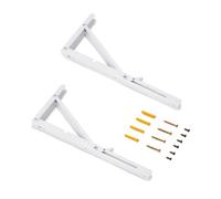 Emuca Supports d'étagères pliables 403 mm – Jeu de 2, Charge max. 60 kg, Peint en blanc, Acier