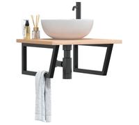 Supports d'étagères pour lavabo - VIDAXL - 4007288 - trapèze acier noir - lot 2 - charge 100 kg