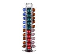 Supports Dosettes 360° Rotatif Porte pour Capsules Café Nespresso Distributeur en Métal Chromé