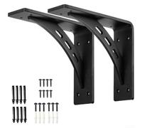 Supports Étagères Muraux Acier 15x18cm Charge Lourde | Acier Q235 pour premium, charge max 500kg/paire, pour idéal garage, cuisine, atelier, finition noire mate