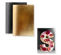 Supports Gâteau Rectangulaires 30x20 cm Or/Noir Pack 15 | Be Your Packer