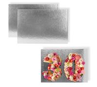 Supports Gâteau Rectangulaires 40x30 cm Argent Pack 10 | Be Your Packer | Support en carton de 1 mm. Design réversible double face pour gâteaux, pièces montées et d'autres.