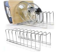 Supports métalliques pour couvercles d'ustensiles de cuisine - Rangement des couvercles avec pieds en silicone
