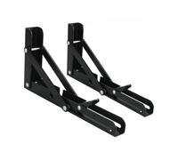 Supports Métalliques Supports d'étagère pliants noirs, 2 pièces, Triangle droit, support Billy, Table de banc murale avec vis