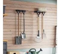 Supports muraux pour outils de jardin 2 pcs noir acier