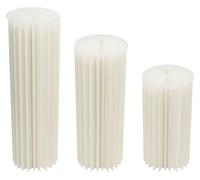 Supports pliables en forme de colonnes romaines - Présentoir en carton 3 pièces - 60/80/100 cm - Capacité de charge : 25–30 kg - Couleur : blanc crème - Idéal pour les mariages et les fêtes