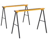 Supports pliables - Lot de 2 - Compacts - Pliables - Poignée de transport - Surface antidérapante - 100 x 50 x 76 cm - Métal noir et jaune