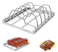 Supports pour brochettes de côtes, en acier inoxydable, pour barbecue