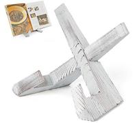 Supports pour livres de cuisine en bois Benzoa®, style vintage champêtre, couleur blanche rustique, en bois massif, pour livres de cuisine à couverture rigide de 21×30 cm à 23×33 cm