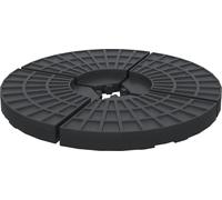 Supports pour parasols - Plaques lestées pour supports en croix - Lot de 4 pièces - Plastique HDPE - Noir