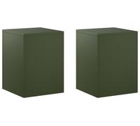 Supports pour plantes, 2 pièces, vert olive, 30 x 30 x 40 cm, en acier