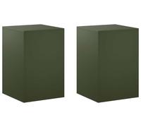 Supports pour plantes, 2 pièces, vert olive, 40 x 40 x 60 cm, en acier