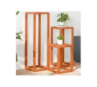 vidaXL Support pour plantes 3 pcs – Pin massif, marron cireux