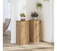 vidaXL Support pour plantes 2 pcs Bois composite Blanc 30x30x70 cm