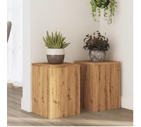 vidaXL Supports pour plantes – Chêne artisanal, bois d'ingénierie – Lot de 2 25x25x35 cm