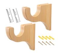 Supports pour tringles à rideaux - Crochets de ferrures pour fenêtres en bois 2 pièces - Supports pour tringle à rideaux, pour appartement, chambre, armoire, douche, plafond mural