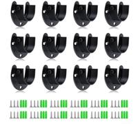 Supports Rideaux Acier 12pcs Robustes Supports Rideaux Acier | Acier inoxydable massif, résistance totale à la rouille, pour idéal humidité, design en U renforcé, usage durable