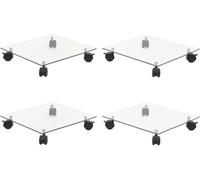 Supports roulants à plantes 4 pcs 35x35 cm Carré Verre trempé
