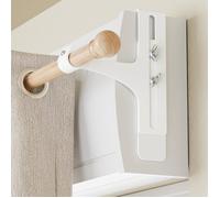 Supports tringle à rideau sans perçage métal - lot de 2 - pour caisson de volet roulant - blanc - 5 kg - tube 20 à 28 mm
