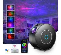 Suppou Projecteur de galaxie WiFi à LED, veilleuse intelligente pour enfants et adultes, minuterie, compatible avec Alexa Google Assistant pour décoration de chambre (noir)