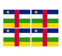Supstick Lot de 4 Autocollants Stickers Drapeau de Pays Nation centrafrique Format 12x8cm
