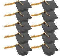 SUPVOX 10pcs Couvre-gobelet de Chapeau de Remise de Diplôme Noir pour Décoration de Remise de Diplôme, Surface Lisse et Ambiance Festive pour Fêtes de Graduation