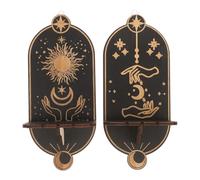 SUPVOX 2pièces Étagère Murale Boho Bois pour Cristaux et Pierres Support Suspendu Rangement Décoratif pour Salon Bureau et Chambre Présentoir Flottant Stable Odeur Style Plusieurs Styles