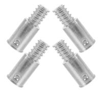 SUPVOX 4 Pièces Adaptateur de Manche à Balai Fileté en Fer | Connexion Sécurisée, Installation sans Outil, pour Manches et Tiges, Finition Argenté, Usage Salles de Bain