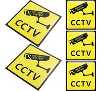 SUPVOX 5 Autocollants Jaunes de Sécurité pour Vidéosurveillance, Adhérence Forte, Faciles à Appliquer, pour Propriété Privée et Surveillance par Caméra