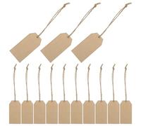 SUPVOX 50 Pièces Plaques en Bois Carrées 40x80mm avec Corde de Lin 10m, Pendentifs à Étiquettes Suspendues Prêtes à Décorer pour Boutique et Fête Saint-valentin