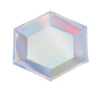 SUPVOX 8 Pièces Assiettes en Papier Hexagonales Jetables Irisés pour Fête, 8 Pouces, Matériau Papier, Design Chic et Créatif, pour Anniversaire et Célébrations Spéciales