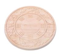SUPVOX Applique Décorative Ronde en Bois, Style Chinois Vintage pour | Motifs Chinois Classiques, Sculpture Fine et Volutes Nettes, Usage Autonome, Pose DIY Simple, Teinte Khaki
