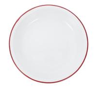 SUPVOX Assiette profonde en émail de 18 cm, bol de service épais vintage à bords rouges pour soupe, salade, fruits, farine, bol à mélanger convient pour une utilisation à la maison et à l'extérieur