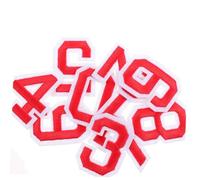 SUPVOX Autocollants 2 Ensembles Chiffres Rouges Auto-adhésifs en Tissu Non Tissé de 20 Pièces Résistants à L'usure, pour T-shirts de Foot et Casques Personnalisables