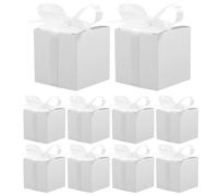 SUPVOX Boîte à Bonbons Blanche en Papier, Lot de 50 Pièces, Design Carré Facile à Utiliser, pour Décoration de Table de Mariage Plusieurs styles