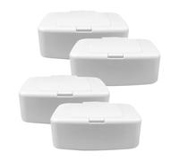 SUPVOX Boîte Distributrice de Lingettes Humides Rangement Pratique Rechargeable Blanche en Plastique Pp 4 Pièces pour Bébé, Adaptée à L'intérieur et Poussette