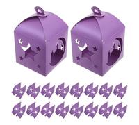 SUPVOX Boîtes à Dragées pour Ramadan en Papier Pourpre, Design Étoile et Lune, 25 Pièces, Portable et Pratique pour Fêtes Islamiques et Événements de L'aïd