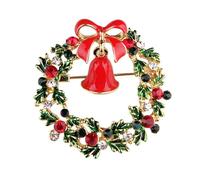 SUPVOX Broche Couronne de Noël pour Femme en Alliage et Cristaux Clochette, Épingle Solide Décorative, Style Brillant et Classique, pour Costumes et Défilés de Mode