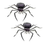 SUPVOX Broches Araignée Vintage pour Halloween en Alliage et Cristaux pour Femmes et Hommes, Badge D'épingle Unique 2pcs, pour Jupe et Chapeau en Style Rétro