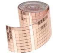 SUPVOX Carreaux Autocollants Mosaïque en Verre 1464 Mini-Miroirs Carrés Adhésifs Auto-Adhésifs Rouleau pour Décoration Murale Intérieure Rose Doré la Cuisine Salle de Bain Salon DIY