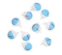 SUPVOX Cloches Suspendues Chat Bleu et Blanc 24x17 Mm, 10 Pièces, Pendentifs Légers Soi-même pour Décoration Intérieure, Accessoires Diy, Décorations de Fête et Bijoux Artisanaux