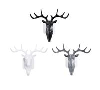 SUPVOX Crochets Muraux de Bois de Cerf 3 Pièces en Plastique Noir pour Décoration Intérieure et Gain de Place, Patères Solides et Design Unique pour Maison